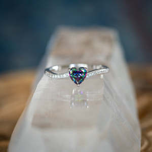 Love: CZ Mystic Topaz Heart Ring