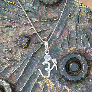 Om Moonstone Necklace