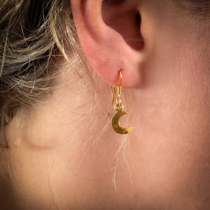 Moon Stars: Gold Moon Earrings