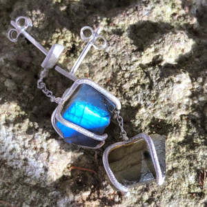 Sale: Labradorite Nugget Earrings