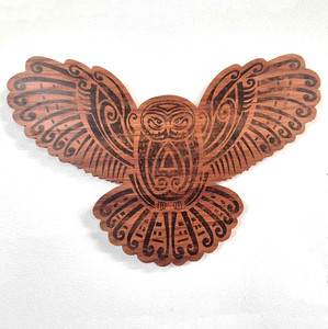 Products: RPM Ruru - Handmade Printed Heart Rimu Vortica Disc Golf