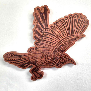 Products: RPM Tui - Handmade Printed Heart Rimu Vortica Disc Golf