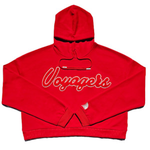Women's Crop Hood Red