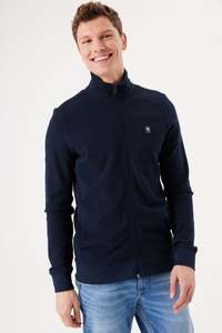 Sweatshirts Hoodies: Zip Sweater - Navy