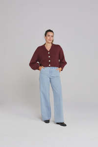 Huddle Cardigan - Winter Rouge