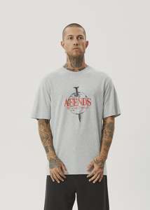 Afends: Screwed Retro Fit Tee - Shadow Grey Marle