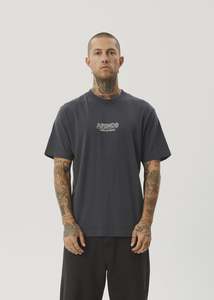 Afends: Flatline Retro Fit Tee - Charcoal