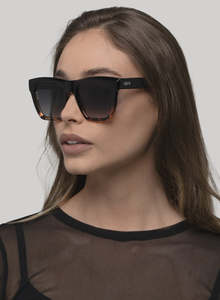 Otra Sunglasses: Aspen Sunglasses - Black Tort/Smoke