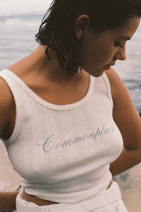Commonplace: Riviera Pointelle Tank - Cream
