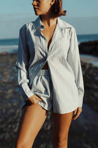 Good Days Boxer Short - Blue/White Stripe