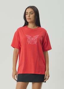 Fly Away Oversized Tee - Tomato