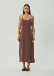 Valley Cupro Midi Dress - Hazelnut