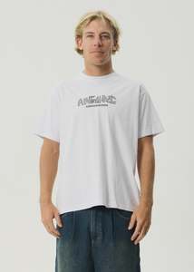 Afends: Lqd Metal Heavyweight Boxy Tee - White