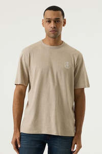 Beige T Shirt Back Print