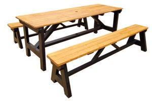 Stylish Outdoor Table & Benches - Perfect for Any Event