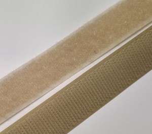 20 mm Beige Sew-on hook & loop