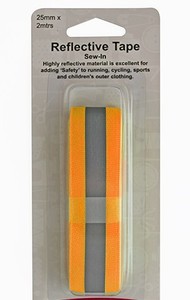 25 mm x 10 metre Silver Reflective tape