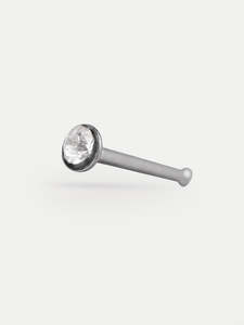 Clear Gem Nose Bone 22G