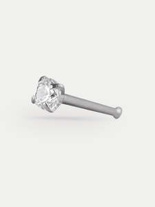 Piercing Jewellery Nose Studs: Prong Set Clear Gem Nose Bone 20G