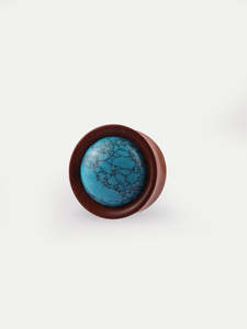 Sawo Wood Turquoise Plug 25mm