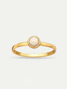 Jewellery Jewelled Rings: Sterling Silver Opal Circle Ring