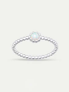 Jewellery Jewelled Rings: Sterling Silver Opal Dot Ring