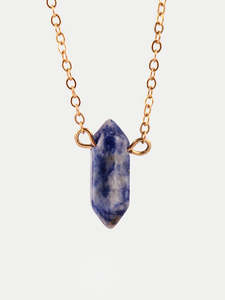 Gemstone Double Point Pendant