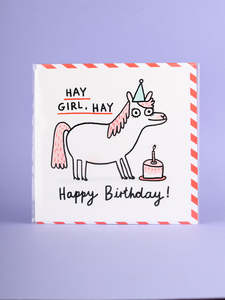 Card - Hay Girl, Hay