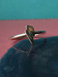 Paua Bolt Sterling Silver Ring