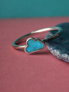 Jewellery Crystal Rings: Turquoise Cloud Sterling Silver Ring