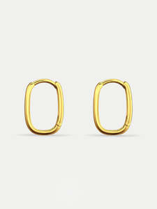 Sterling Silver Oval Huggie Hoop Earrings
