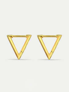 Huggie Hoops: Sterling Silver Triangle Huggie Hoop Earrings