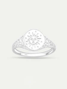 Sterling Silver Sun Medallion Ring