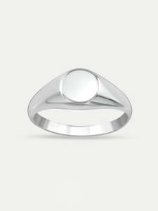 Sterling Silver Round Signet Ring