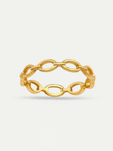 Sterling Silver Gold Plated Chain Link Ring