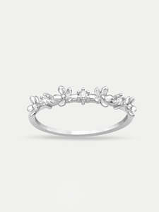 Sterling Silver Flower Band Ring