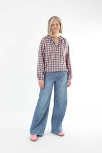 Shirts & Tops: Parker Top - Pink and Navy Check