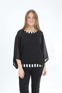 Erica Top - Black Stripe trims