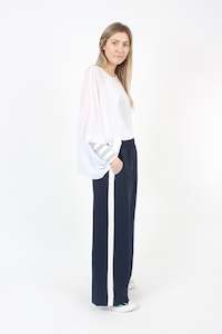 Olivia Pants - Navy with White Stripe - Pre-Order