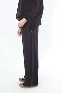 Olivia Pants: Olivia Pants - Black with Navy Stripe - Pre Order