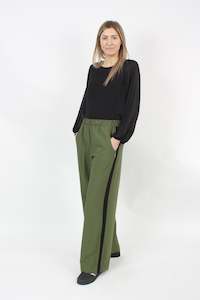 Olivia Pants: Olivia Pants - Khaki and Black Stripe - Pre-Order