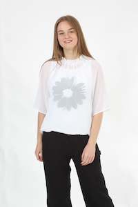 Emma Tops: Emma Top - White Chiffon - Pre-Order