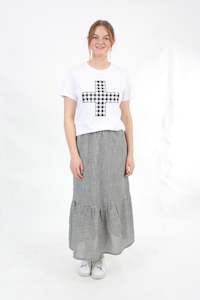 Maxi Skirt: Maxi Skirt - Black Gingham