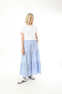 Rosie Skirts: Rosie Skirt - Blue and White Stripe