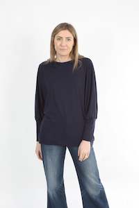 Iris Jumper 1: Iris Hooded Merino Jumper - Plain Navy or Black - Pre Order