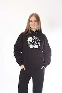 Hoodies: Hoodie - Black with White Print - Pre Order