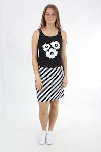 Diagonal Skirt - Black and White