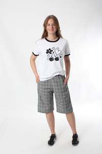 Olivia Shorts - Check with Black Stripe
