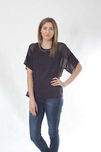 Penny Top - Navy Print