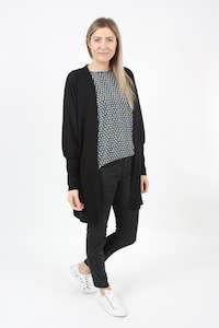 Cardi Square - Black or Navy Merino - Mid Length